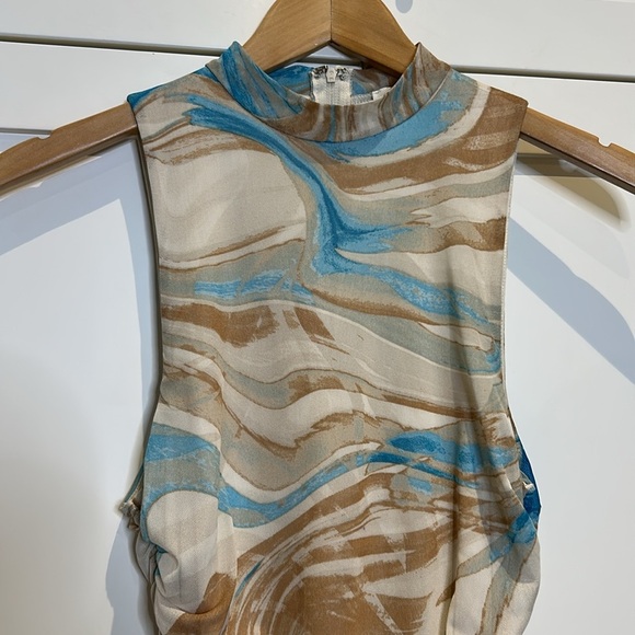 Privy Privately Privileged Ruched Bodycon Multicolour Sleeveless Midi Dress - Picture 12 of 15